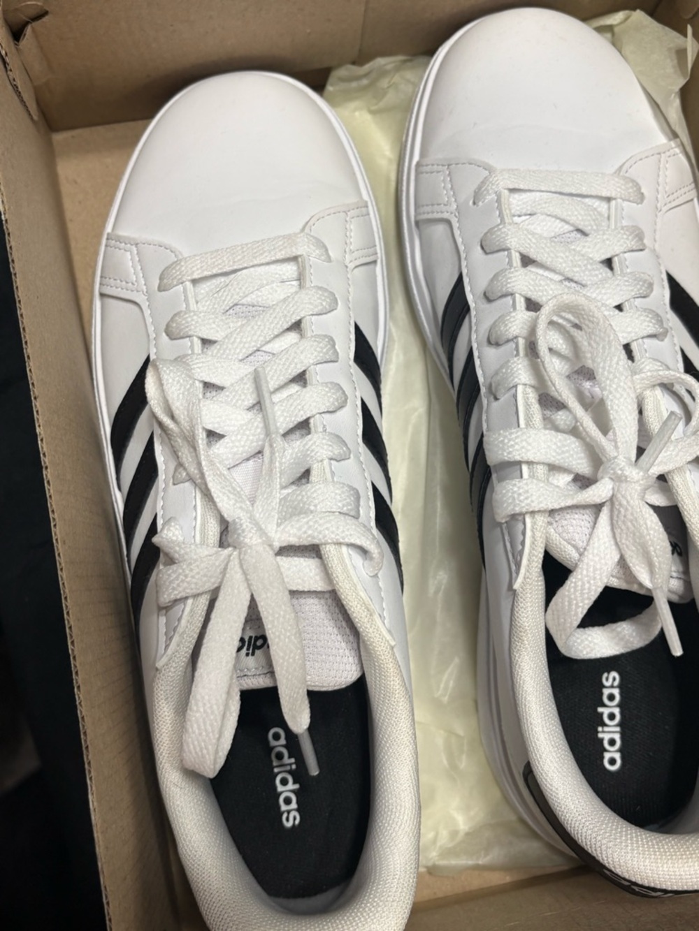 adidas White and Black Low-Top Sneakers